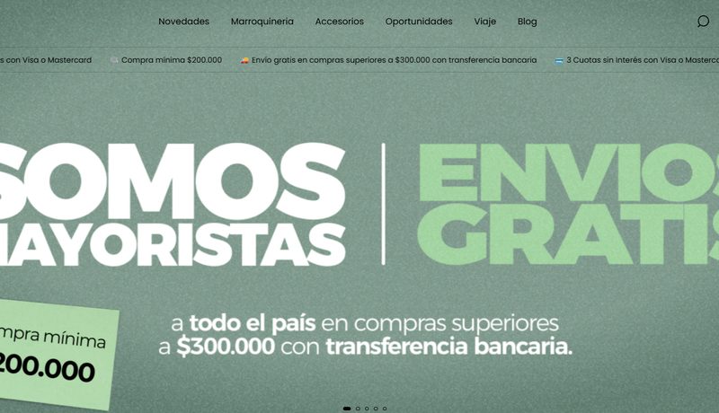 Captura del sitio de Izar Mayorista
